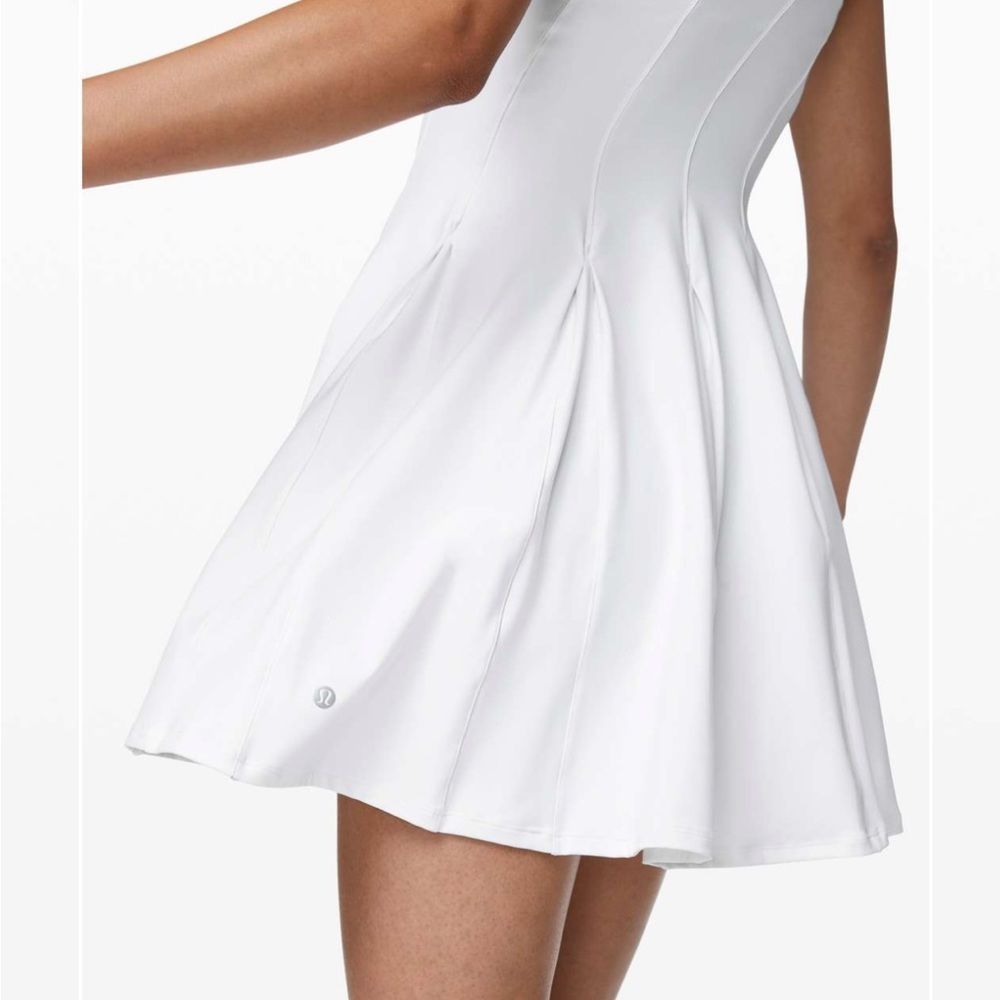 LULULEMON Court Crush Tennis Bra Top Racerback Dress White 4 - Picture 4 of 7